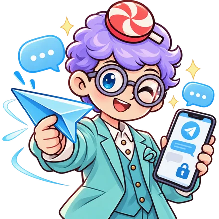 Mexaccs mascot launching a blue paper plane and holding a phone with a Telegram chat