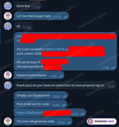 Buyer feedback screenshot posted on the Mexaccs Telegram channel on 28 Aug 2024